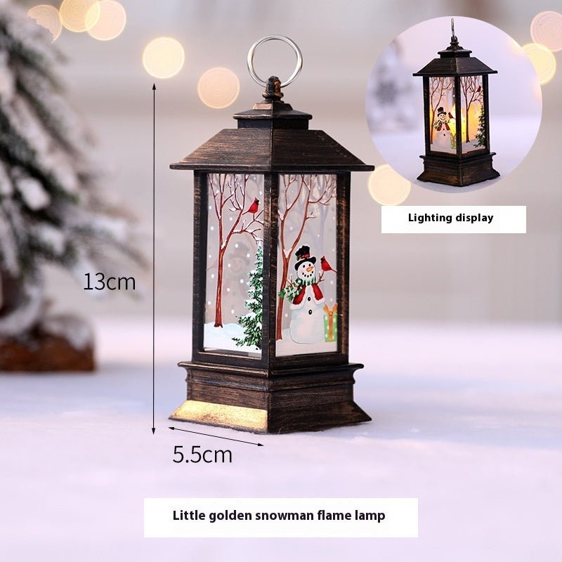 Christmas Portable Oil Lamp Santa Claus LED Night Lights Battery Powered Indoor Outdoor Hanging Lanterns Festive Party Decoration